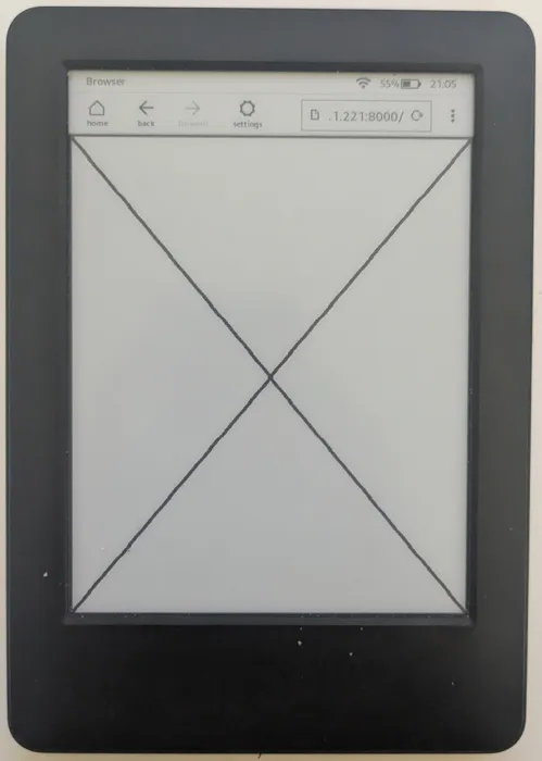 An image of the kindle with an image on the screen taking up all the available area