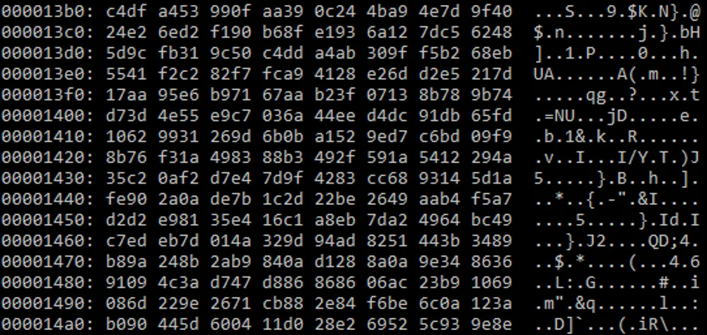 Part of the hexdump of a random PNG I had